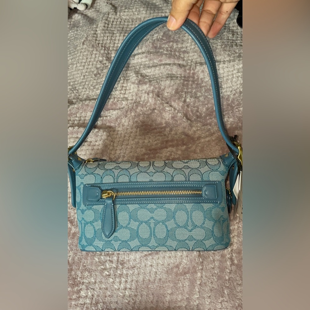 SOLD coach blue demi shoulder bag brand new